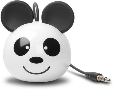 Cellux tragbarer Lautsprecher Panda 3,5mm Klinke für Handy MP3 Player Weiß