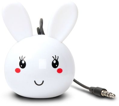 Cellux tragbarer Lautsprecher Rabbit 3,5mm Klinke für Handy MP3 Player Weiß