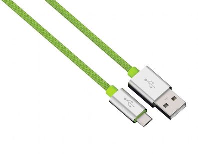 Hama 0,5m Micro USB Kabel Alu Nylon Ladekabel DatenKabel Sync Handy Tablet Navi