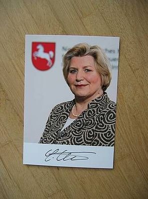 Niedersachsen Ministerin SPD Cornelia Rundt - handsigniertes Autogramm!!!