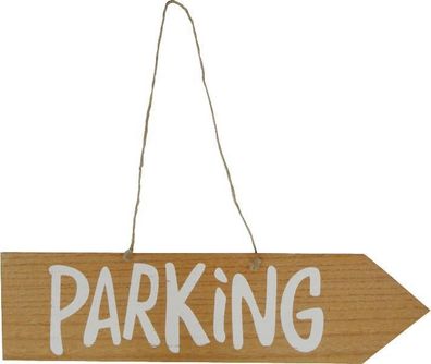Holzschild - Parking - 42 cm bds. bedruckt Holzpfeil Parken Parkschild NEU