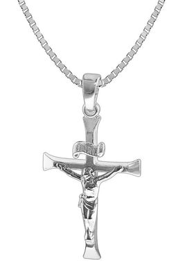 trendor Schmuck Silber-Herrenkette mit Kreuz-Anhänger 35852