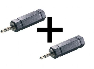2x Set Vivanco Adapter Klinke Stereo 3,5mm Stecker <> 6,3mm Buchse Kupplung