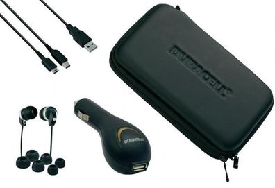 Duracell PACK Tasche Kopfhörer USB Kfz Ladekabel für Nintendo New 3DS / XL N3DS