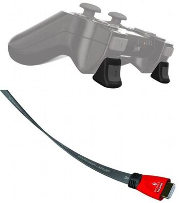 Gioteck PACK HDMIKabel + RealTriggers Knöpfe für Sony PS3 Konsole + Controller