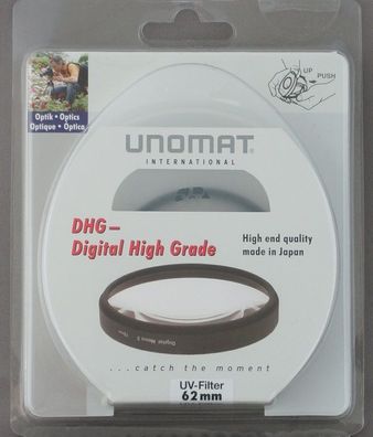 Unomat UVFilter 62mm UV Filter Speerfilter DHG vergüted für DSLR Objektiv Foto