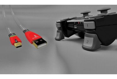 Gioteck Play & Charge Pack USB Ladekabel + Real Triggers für Sony PS3 Controller