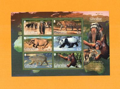 Gibraltar Kleinbogen - Elefanten, Noshorn, Tiger, Panda, Eisbär, Orang Utan xx