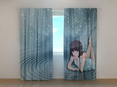 Fotogardine Anime Vorhang bedruckt Fotodruck Fotovorhang mit Motiv nach Maß