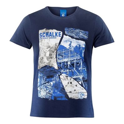 S04 FC Schalke 04 T-Shirt Heritage navy Gr. S - 4XL