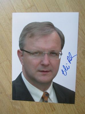 EU Kommissar Olli Rehn - handsigniertes Autogramm!!