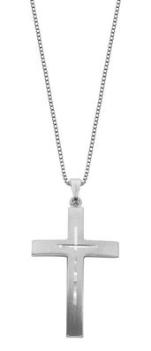 trendor Schmuck Silber Kreuz mit Kette für Herren 50 cm 60705