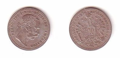 10 Kreuzer Silber Münze Österreich 1870