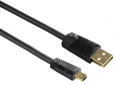 Hama HQ 1,5m USBKabel MiniBStecker MiniUSB 2.0 Gold für PC Kamera Handy etc