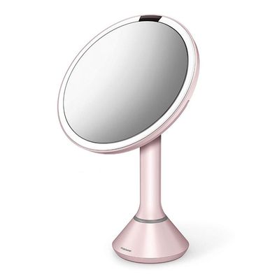Simplehuman LED Kosmetik Spiegel Rosa 20 cm mit Sensor 5-fach + Helligkeitsregelung