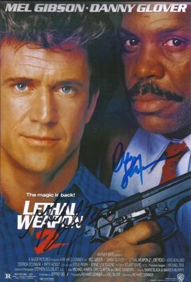 Lethal Weapon Cast Autogramm Mel Gibson Danny Glover