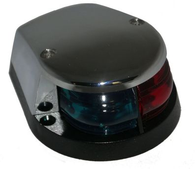 Navigationslicht rot/ grün Positionslicht schwarz/ chrome Buglaterne Buglampe