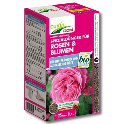 Cuxin Rosendünger und Blumendünger 1,5 kg organisch Biodünger Naturdünger ÖKO