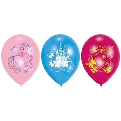 6 Latex Balloons Unicorn Einhorn Märchen Party Geburtstag Motto Birthday Deko