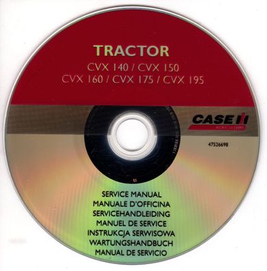 Reparatur Werkstatthandbuch Case Traktor CVX 140, CV 150, CVX 160, CVX 175, CVX 195
