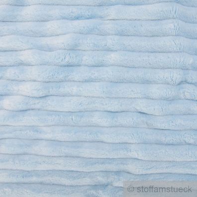 Stoff Polyester Minky Fleece hellblau Streifen Soft Fleece Mole Fleece Plüsch
