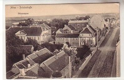 59015 Feldpost Ak Mitau Palaisstrasse Offiziersheim um 1915