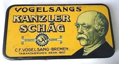 alte Blechdose Vogelsang Tabakfabriken Bremen Kanzler Schäg um 1940