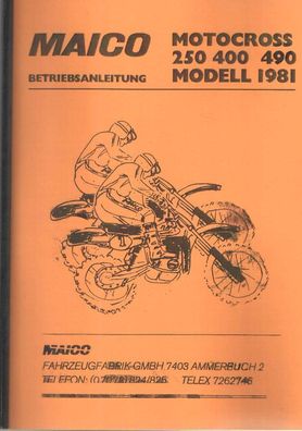 Maico Bedienungsanleitung- Reparaturanleitung- Wartung Motocross 250, 400, 490