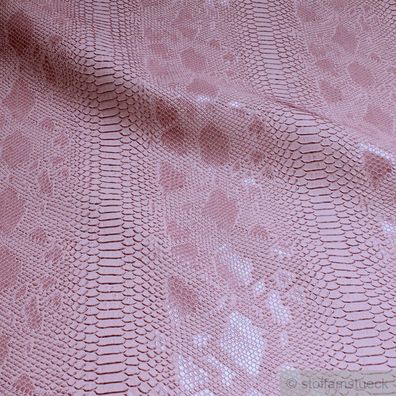 Stoff PVC Kunstleder Krokodil rosa leicht glänzend