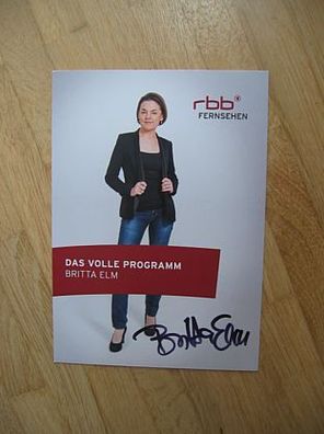 RBB Fernsehmoderatorin Britta Elm - handsigniertes Autogramm!!!