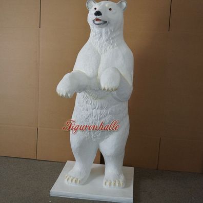 Eis Bär Eisbär Figur Statue Skulptur Dekofigur Polar Alaska Werbefigu lebensgroß