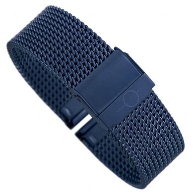 Minott Uhrenarmband Milanaise Edelstahl glänzend blau 30685