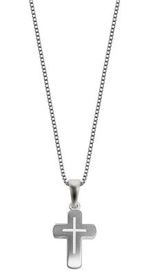 trendor Schmuck Kinder-Halskette mit Kreuz 925 Silber 48870
