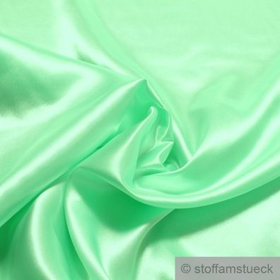 Stoff Polyester Satin hellgrün leicht blickdicht glänzend glatt pastellgrün grün