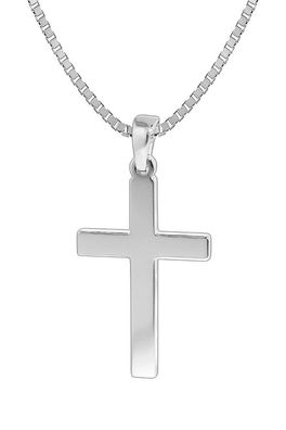 trendor Schmuck Herren-Halskette mit Kreuz-Anhänger Silber 925 35844