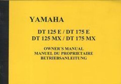 Bedienungsanleitung Yamaha DT 125 E / DT 175 E / DT 125 MX / DT 175 MX, Motorrad