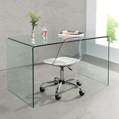 cagü: Design Glasschreibtisch Schreibtisch Laptoptisch (MAYFAIR] aus purem GLAS 120cm