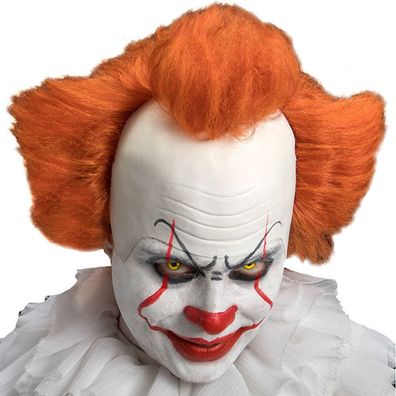 Halloween Horror Deluxe Clown Zirkus Latex Halb Maske Haaren Evil, Perücke