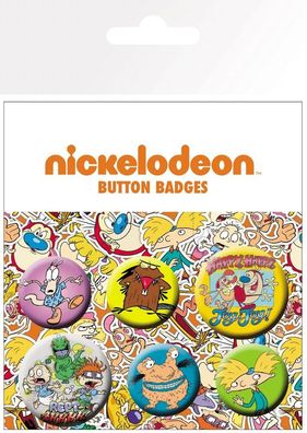 Nickelodeon 90'er 90's Zeichentrick Characters Badge Pack Buttons Anstecknadeln
