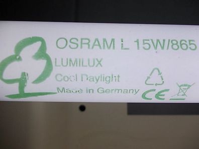 1x OSRAM L 15W/865 Lumilux Cool Daylight Made in Germany CE 18" 18 " inch long 45,2cm