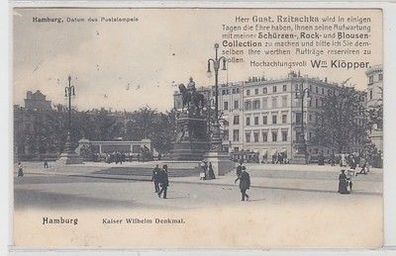 37988 Reklame Ak Hamburg Kaiser Wilhelm Denkmal 1906