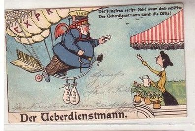 60548 Humor Ak "Der Überdienstmann" 1901