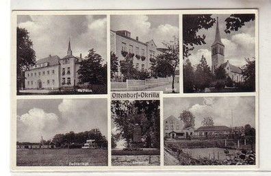 58553 Mehrbild Ak Ottendorf Okrilla Rathaus Schule Badeanlage Ehrenmal um 1930