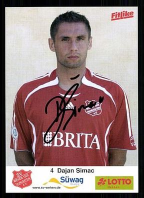 Dajan Simac SV Wehen 2006-07 Autogrammkarte + A52015