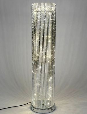 660930 Lampe rund gerade 25 x 100cm aus glänzendem Aluminium mit LED Licht