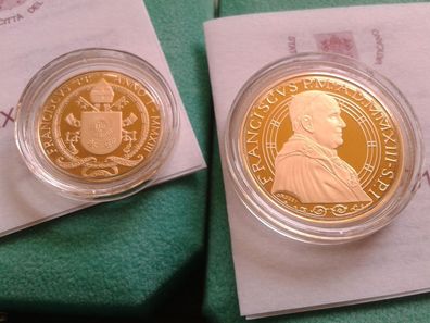 20 + 50 euro 2013 PP Vatikan Gold Papst Franziskus - der 1. Goldsatz unter Franziskus