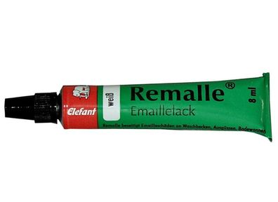 Remalle Emaillelack Paste weiss 8 ml Reparaturlack Emaille Reparatur Badewanne