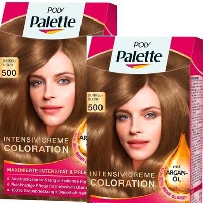 Poly Palette Haarfarbe Dunkelblond 500 mit Argan Öl Intensiv-Creme-Coloration