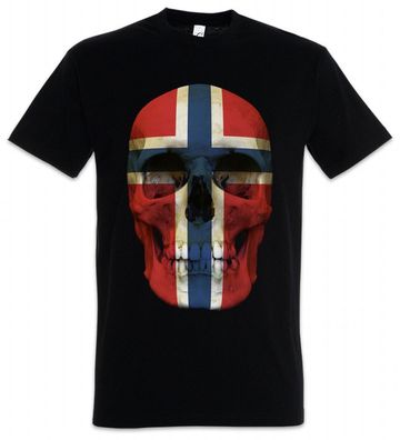Classic Norway Skull Flag T-Shirt Flagge Totenkopf Schädel Banner Fahne Norwegen