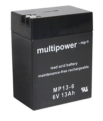 MP13-6 Multipower AGM-Akku 6V/13Ah Faston 4,8 / 6,3mm sofort einsatzbereit